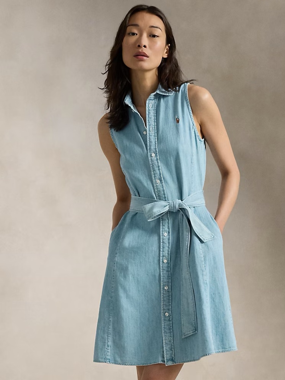 POLO RALPH LAUREN Collared Belted Mini Dress size 4